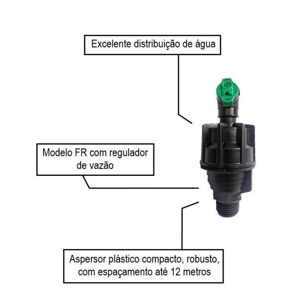 Aspersor Super 10 Verde Ac 550 L/h Bocal Naandanjain