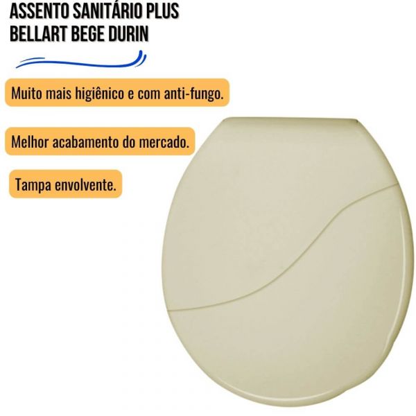 Assento Sanitário Plus Bellart Bege 596 Durin