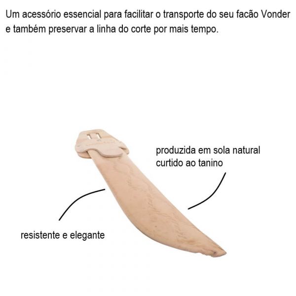 Bainha De Couro Fixa Para Facão 10” Vonder