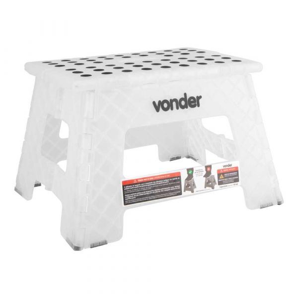 Banqueta Plástica Dobrável Transparente 150Kgf 350mm Vonder