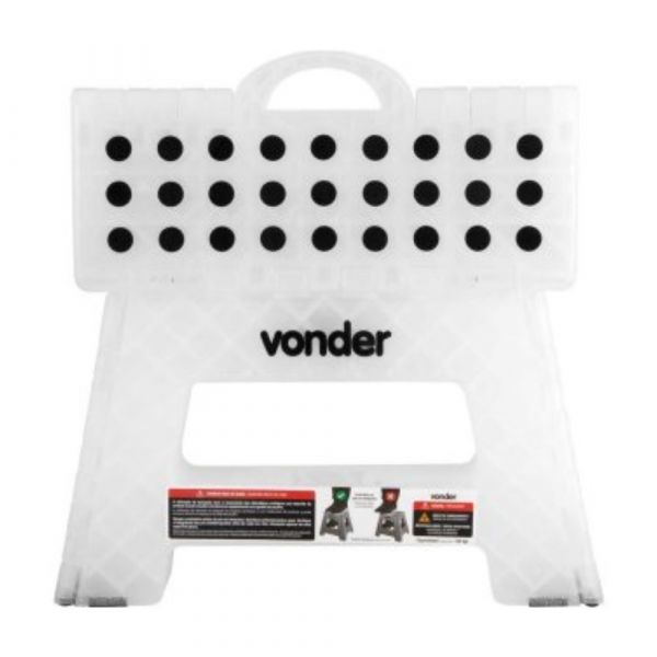 Banqueta Plástica Dobrável Transparente 150Kgf 350mm Vonder