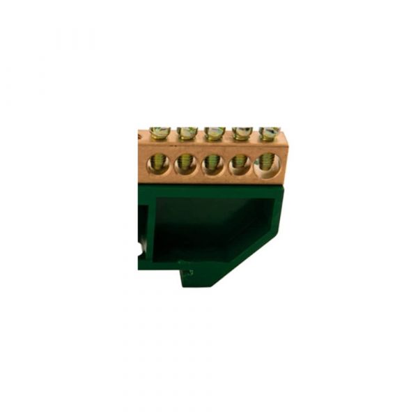 Barramento Terra Neutro DIN Com 10 Ligações E Suporte Verde Tramontina