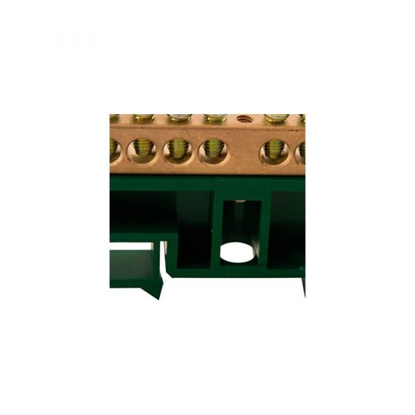 Barramento Terra Neutro DIN Com 10 Ligações E Suporte Verde Tramontina