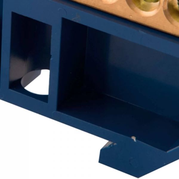 Barramento Terra Neutro DIN Com 10 Ligações E Suporte Azul Tramontina