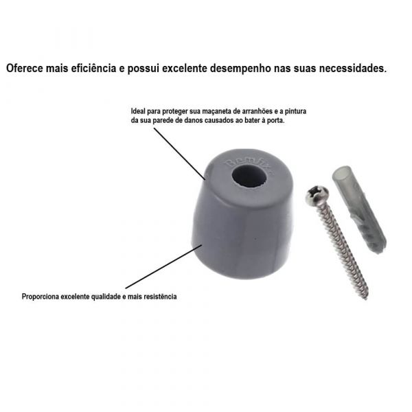 Batedor Para Porta Chato Cinza Bemfixa 9051