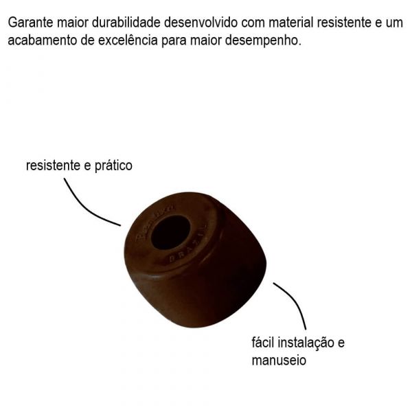 Batedor Para Porta Chato Marrom Com Parafuso e Bucha Bemfixa