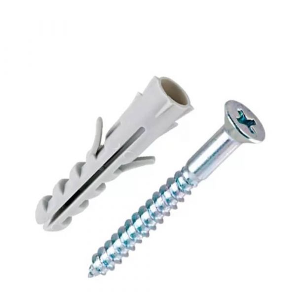 Batedor Para Porta Chato Marrom Com Parafuso e Bucha Bemfixa