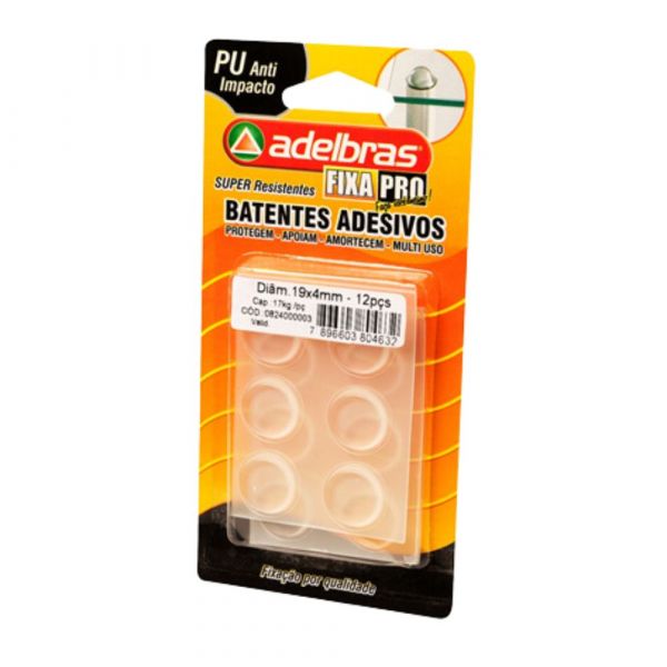 Batentes Adesivos 215 Protetor  19x4mm  12 Peças Adelbras