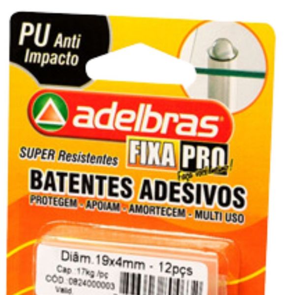 Batentes Adesivos 215 Protetor  19x4mm  12 Peças Adelbras