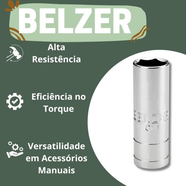Soquete de Vela Longo 13/16” Encaixe 1/2” BELZER