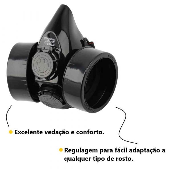 Máscara Respiradora Semifacial CG 306 sem Cartucho Carbografite