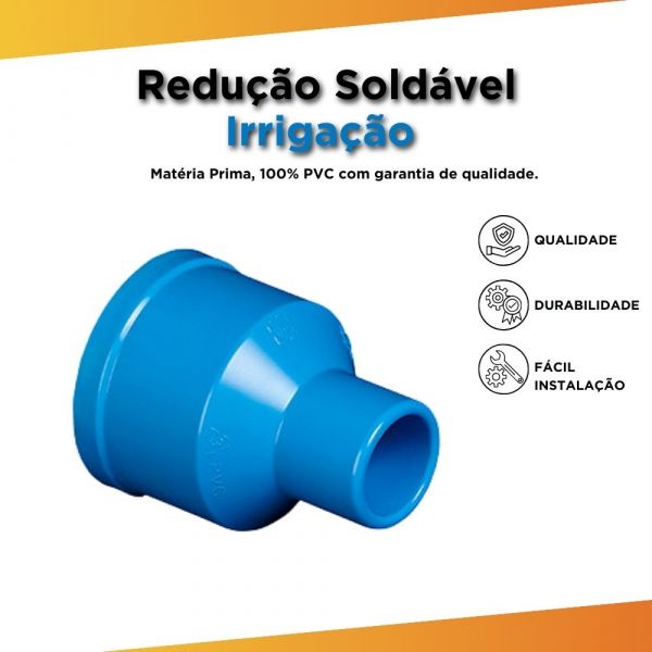 Redução Soldável Irrigação PN180 DN50x32 PTI Conexões