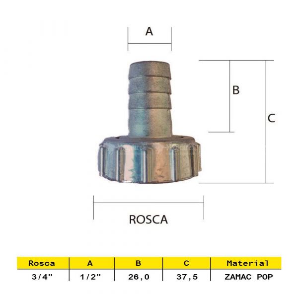 Bico Para Torneira Metal  3/4