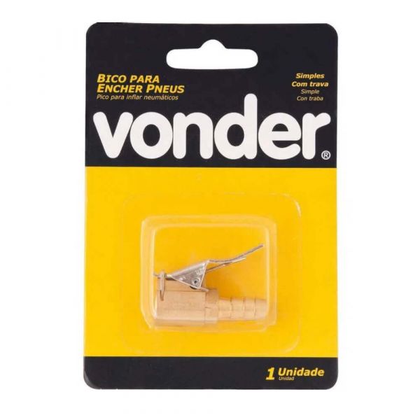 Bico Simples Para Encher Pneus Com Presilha Vonder