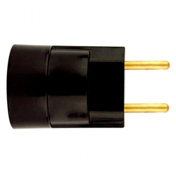 Bocal Adaptador Com Plugue Macho Preto 46.06T Foxlux