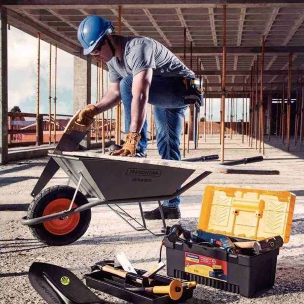 Carrinho de Mão Extraforte Caçamba 65 Litros Metálica Reforçada Tramontina