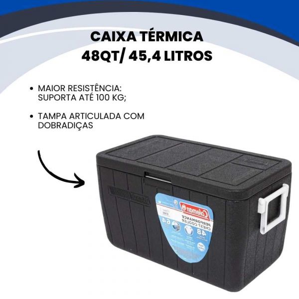 Caixa Térmica 48QT/ 45,4 Litros Preta Coleman