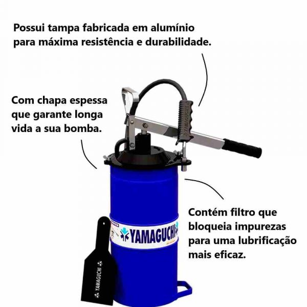 Bomba Manual Engraxadeira 12KG com Disco Raspador Yamaguchi