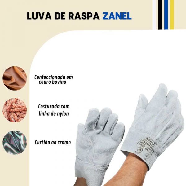 Luva de Raspa 07cm C-07CRR Zanel