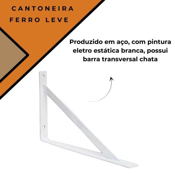 Cantoneira Ferro Leve Branco 20cm Jss