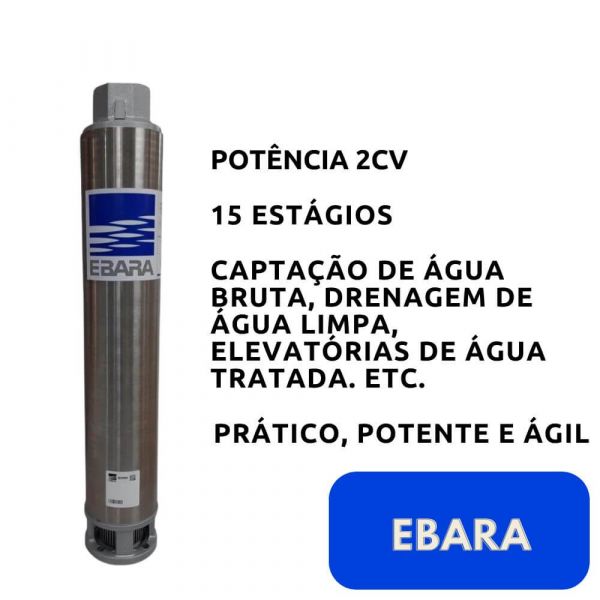 Bombeador 4BPS3F 2,0cv 15 Estágios Ebara