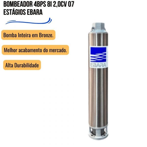 Bombeador 4BPS 8I 2,0cv 07 Estágios Ebara