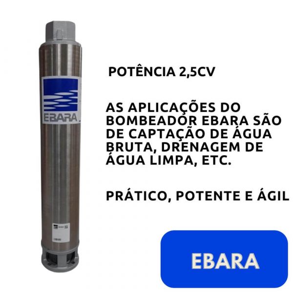Bombeador 4BPS 8I 2,5 cv 08 Estágios Ebara