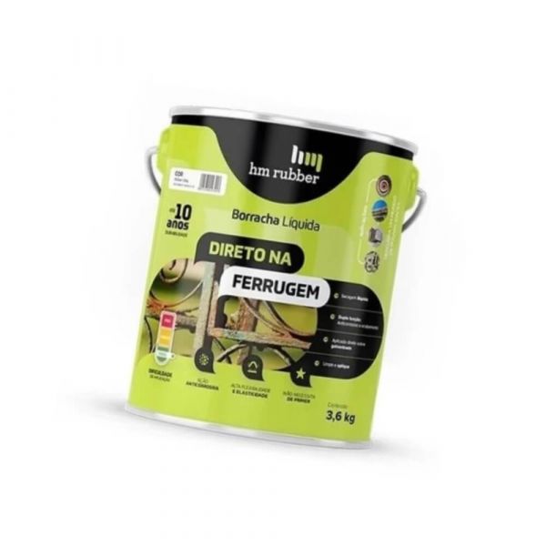 Borracha Liquida Direto Na Ferrugem 3,6kg Branco HM Rubber