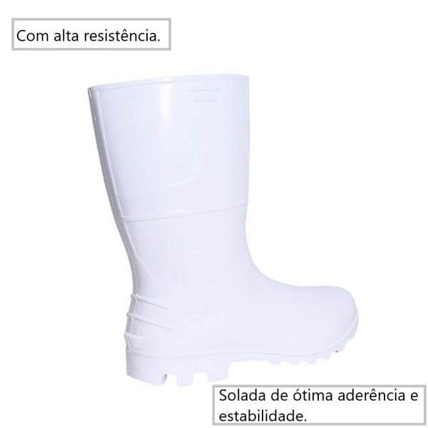 Bota de Borracha Branca Media N°44 Kadesh