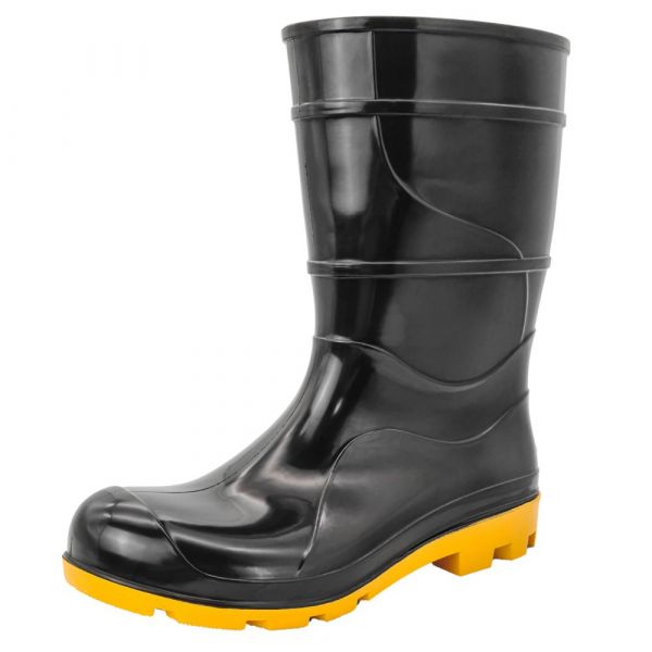 Bota de Borracha Curta Preta com Amarelo N° 43 Cartom