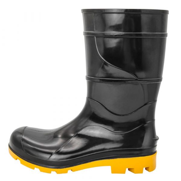 Bota de Borracha Curta Preta com Amarelo N° 45 Cartom