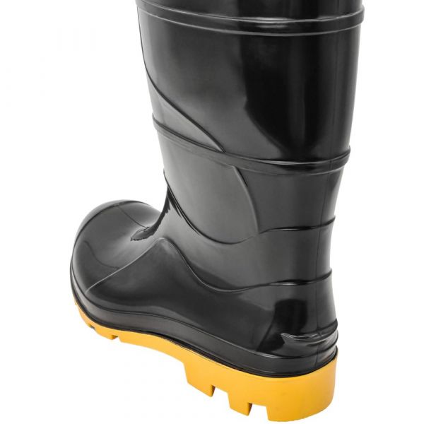 Bota de Borracha Curta Preta com Solado Amarelo N° 35/36 Cartom 