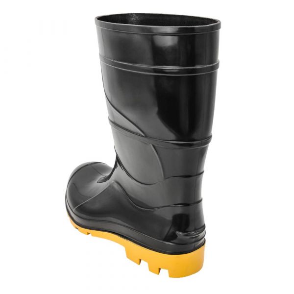 Bota de Borracha Curta Preta com Solado Amarelo N° 42 Cartom	