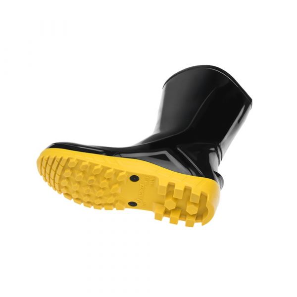 Bota De Borracha Preta Curta Com Solado Amarelo N° 40 Vulcaflex