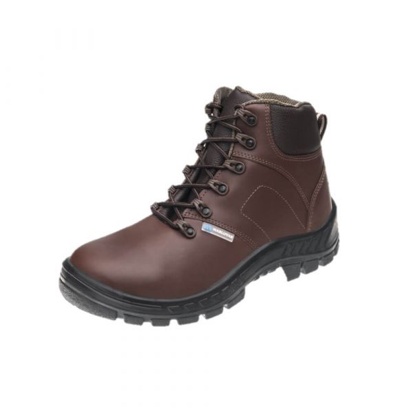 Bota de Segurança Nobuck Café Rodock Bico PVC com Cadarço Marluvas N° 40