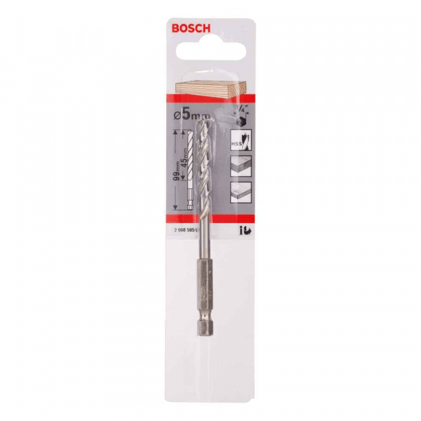 Broca Bosch para Madeira 3 Pontas 5,0mm (encaixe 1/4