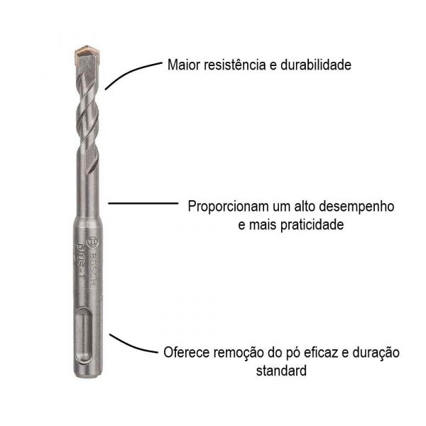 Broca Bosch SDS Plus 1 para concreto Ø 8 x 50 x 110 mm