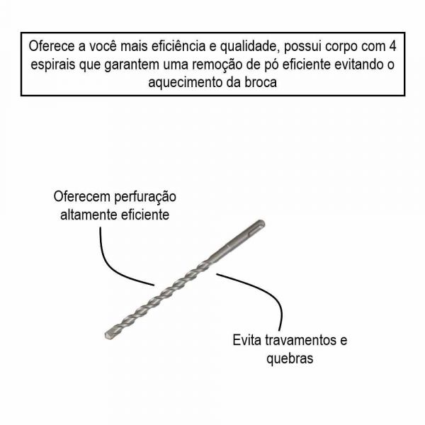Broca Bosch SDS plus-5X para concreto Ø18 x 400 x 450 mm