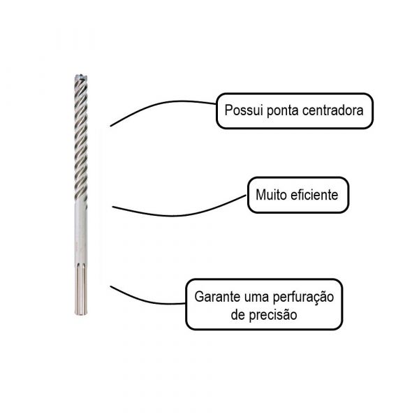 Broca para concreto Bosch SDS Max-8X Ø20 x 200 x 320mm