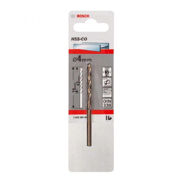 Broca para Metal Aço Rápido HSS-Co 4mm Bosch