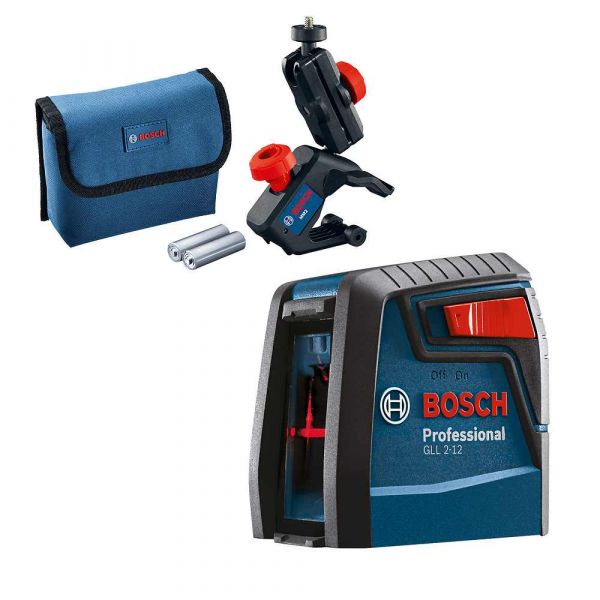 Nível a laser Bosch GLL 2-12 alcance 12m com suporte