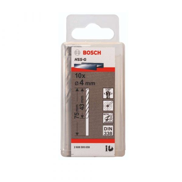 Broca para Metal Bosch Aço Rápido HSS-G 4mm