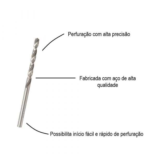 Broca para metal Bosch Aço Rápido HSS-G 4mm