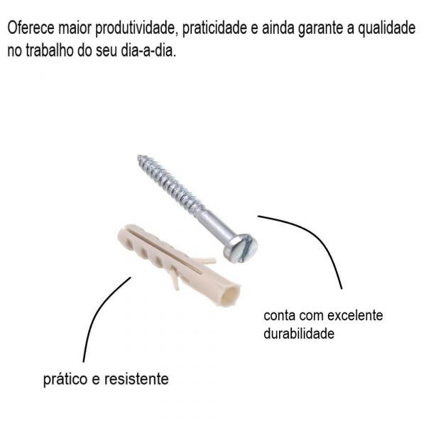 Bucha De Nylon 5cm Com Parafuso Bemfixa