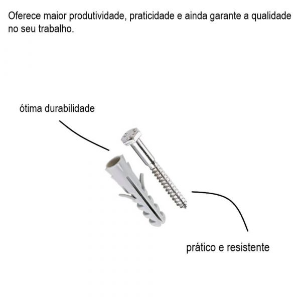 Bucha De Nylon 8cm Com Parafuso Bemfixa