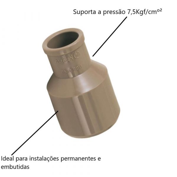 Bucha de Redução Longa Soldável 75mm X 50mm Krona