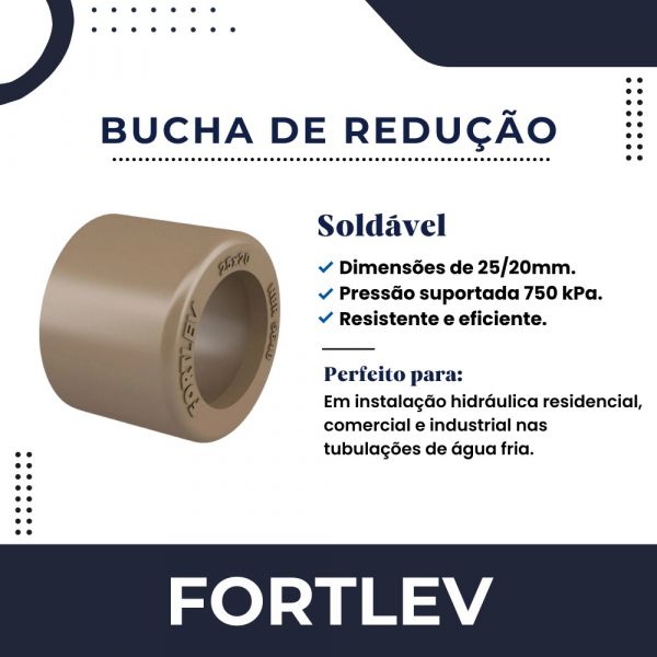 Bucha De Redução Soldável  25X20mm Fortlev