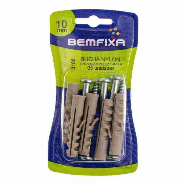 Bucha Nylon Com Parafuso 10mm Bemfixa 3205