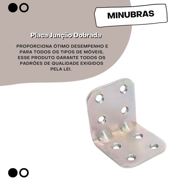 Placa Junção Dobrada 30X40X2mm Minubras