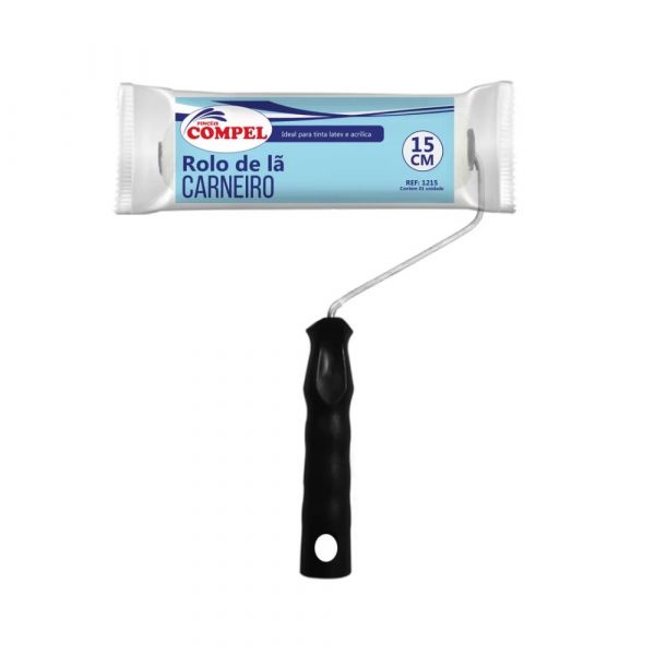 Rolo De Lã Para Pintura Com Cabo 15cm Compel